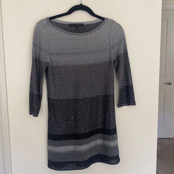 WHBM Long Top Sparkle- Gray and Black with Shimmet​ - Picture 1 of 3